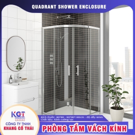 Phòng tắm vách kính cường lực 6mm hai cửa Quadrant shower enclosure